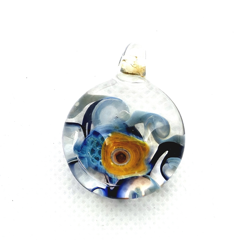 Handblown Glass Orb - Unique Swirl Design
